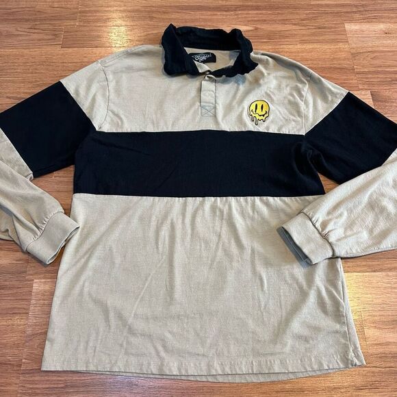 Eighty Eight Other - Eighty Eight Tan and Black Smiley Face Long Sleeve Shirt | Men Size Medium